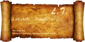 Latzkó Tamás névjegykártya